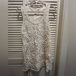 Off-White Lace Sleeveless Dress